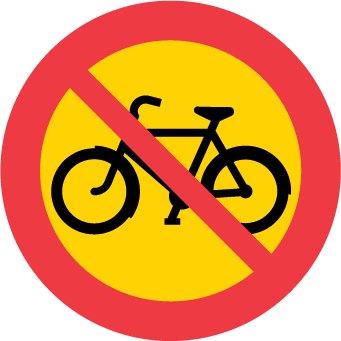 Moped test - Vägmärken - C10 Förbud mot trafik med cykel och moped klass II
